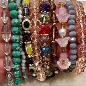 Multicolor Beaded Bracelet bundle (10)